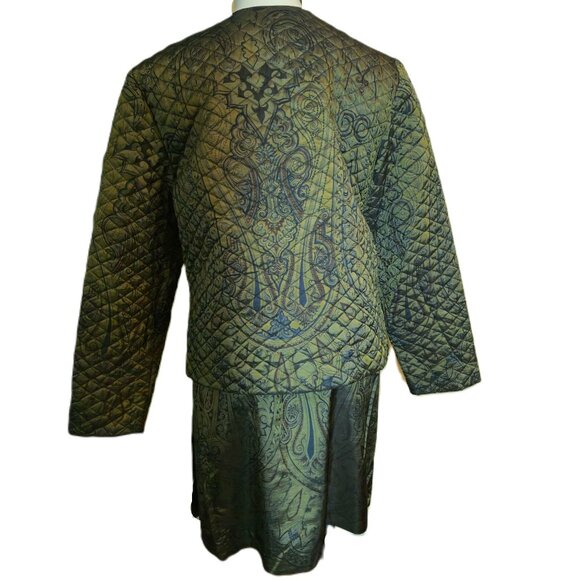 ❤️ 4/$20 I-Lyse Hart skirt & jacket set outfit Size 14 Slight iridescence - Picture 3 of 14